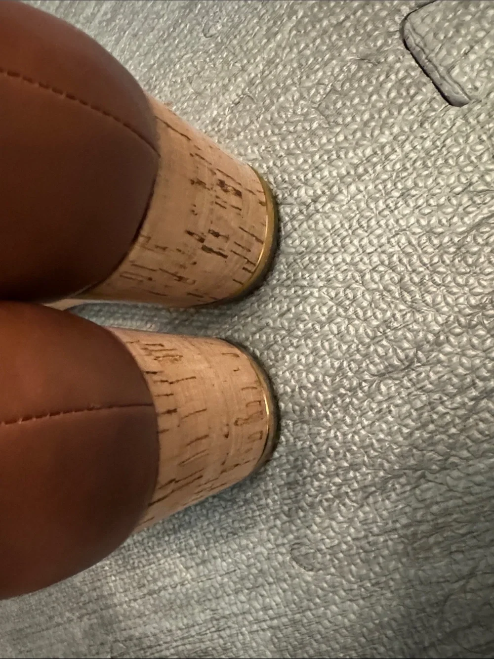 Franco Sarto Brown Cork Platform Wedge Sandals